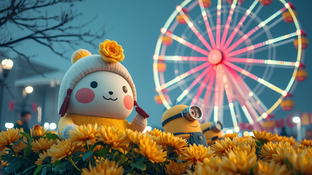 테마별 국화 전시 (realistic 스타일)