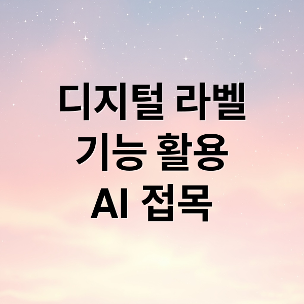 디지털 라벨
기능 활용
AI 접목 (디지털 라벨 정의)