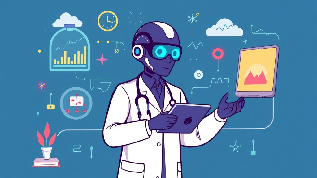 의료 AI 기술 트렌드 및 정책 환경 (cartoon 스타일)