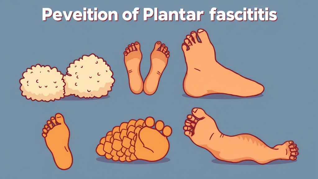 족저근막염 예방 및 관리 (cartoon 스타일)
