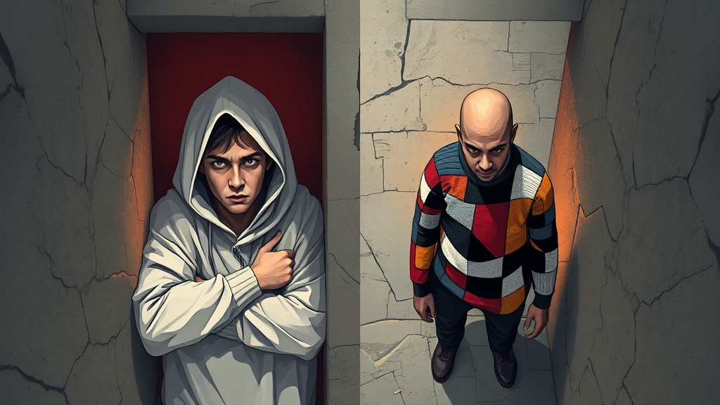 폐소공포증 vs 공황장애 (illustration 스타일)