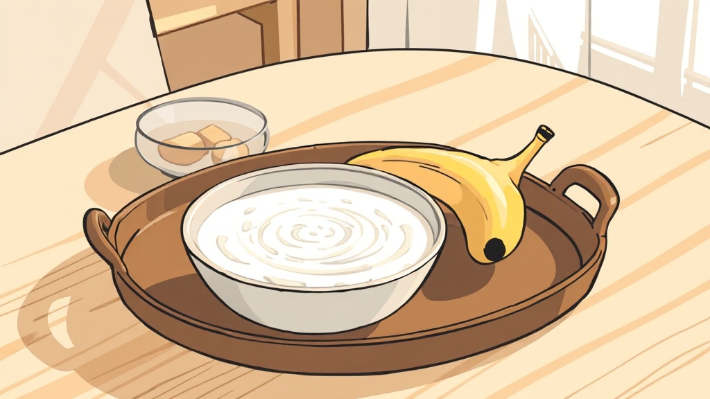 장염에 좋은 식단 관리법 (illustration 스타일)