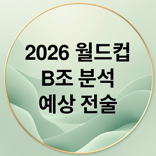 2026 월드컵
B조 분석
예상 전술 (2026 월드컵 B조 경기일정)
