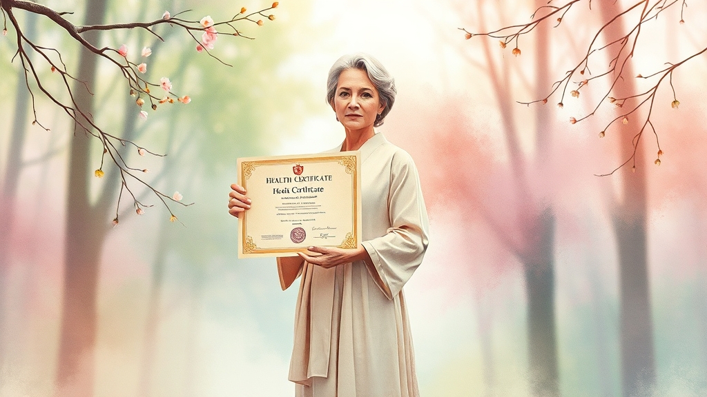 보건증 재발급 방법 (watercolor 스타일)