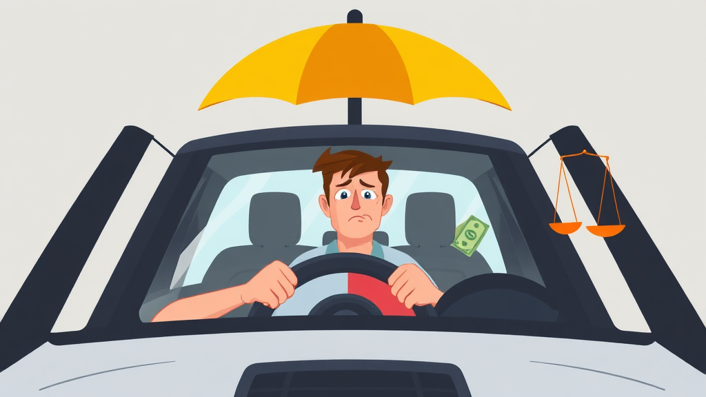 운전자보험 보상 사례 (cartoon 스타일)