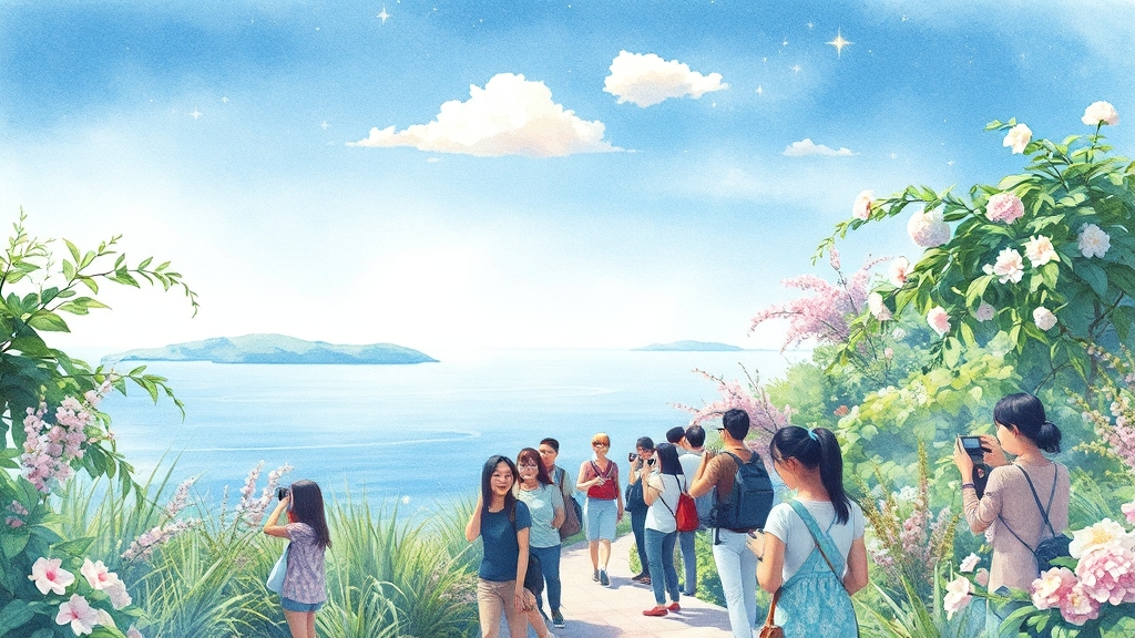 외도 보타니아 핵심 정보 (watercolor 스타일)