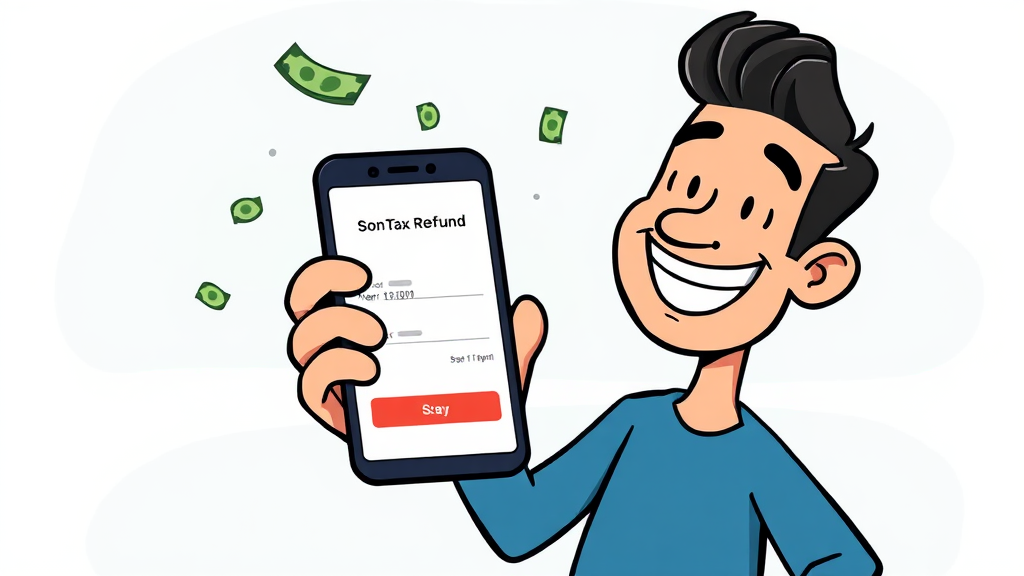 환급금 조회 및 수령 방법 (cartoon 스타일)