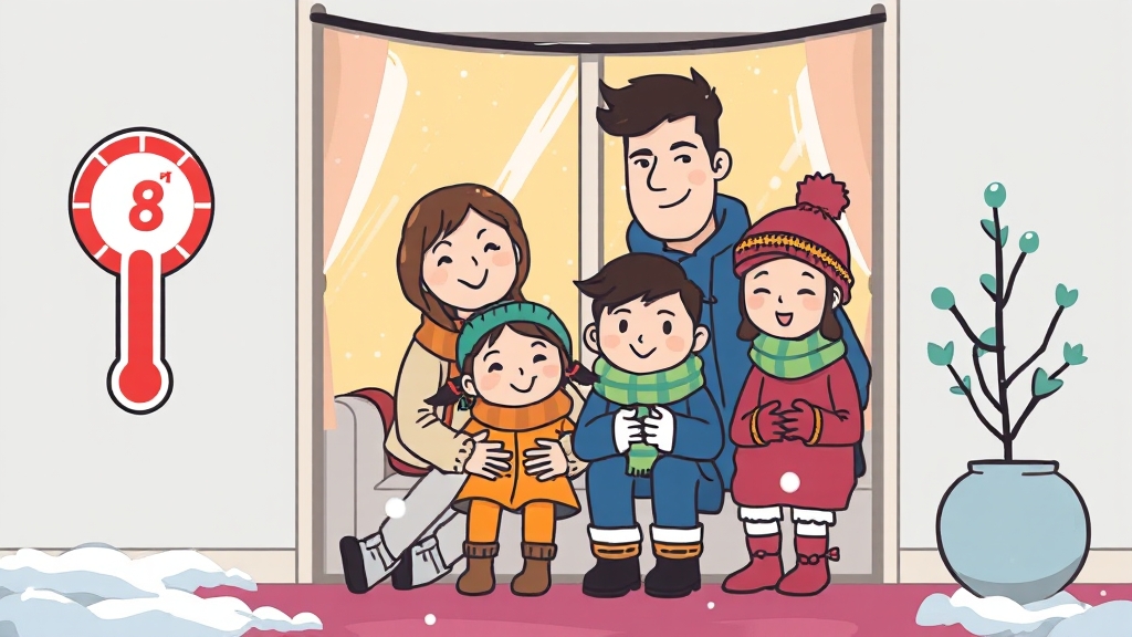 난방비 절약 방법: 겨울철 부담 줄이기 (cartoon 스타일)