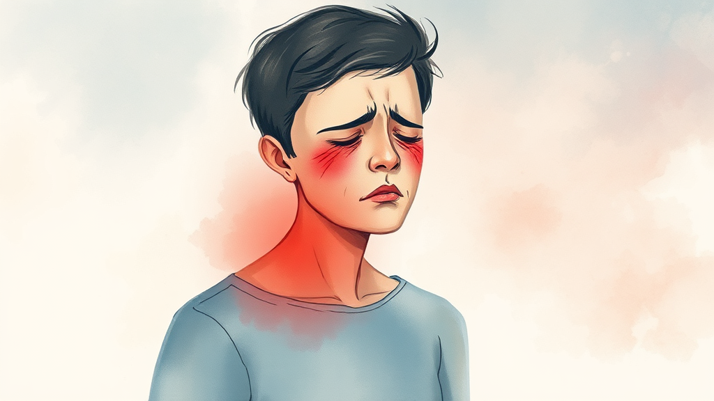 ๋ฐฉ๊ท ์ฐธ๊ธฐ๊ฐ ์ ๋ฐํ๋ ํต์ฆ (watercolor ์คํ์ผ)