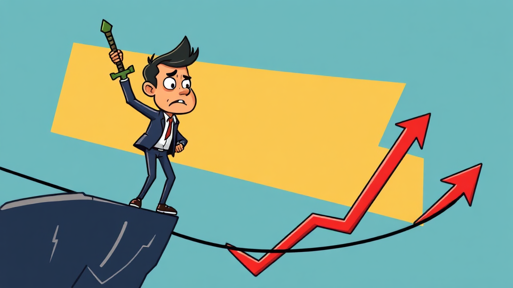 레버리지 활용, 위험성 인지 (cartoon 스타일)