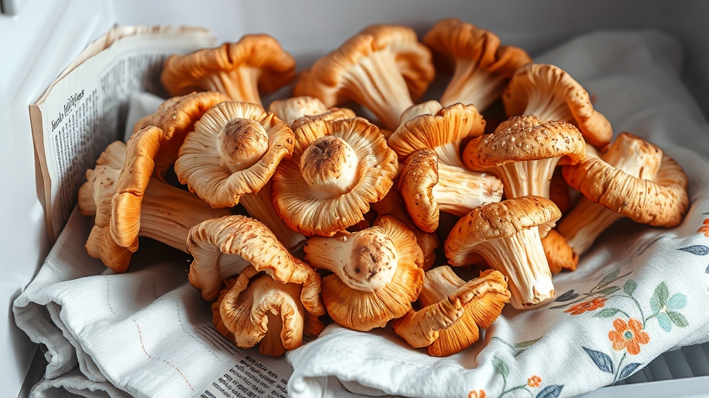 새송이버섯 보관 & 세척법 (realistic 스타일)
