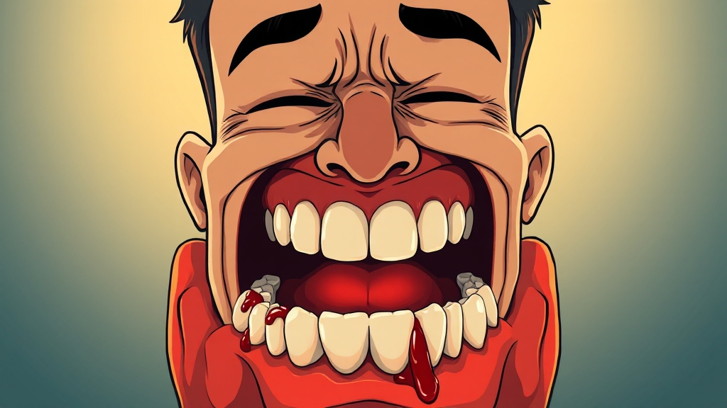 흔들리는 치아의 불편한 증상들 (cartoon 스타일)