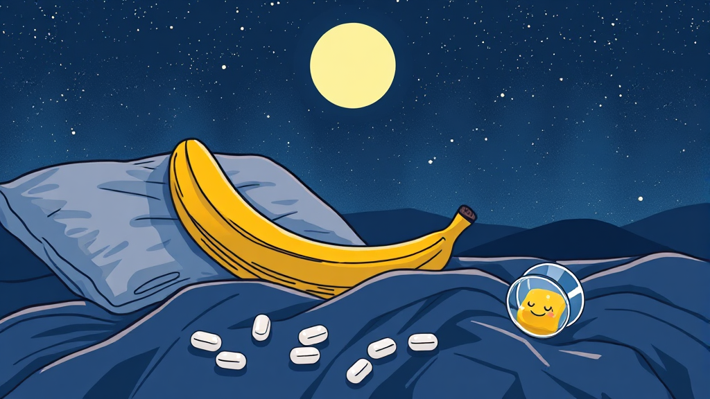 식물성 멜라토닌 복용량 및 시간 (illustration 스타일)