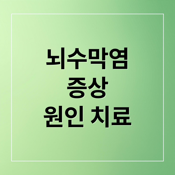 뇌수막염
증상
원인 치료 (뇌수막염 증상 완치)