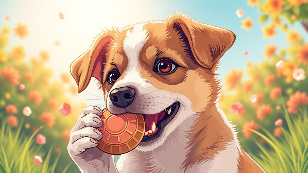 강아지 개껌, 구강 건강에 얼마나 좋을까요? (illustration 스타일)