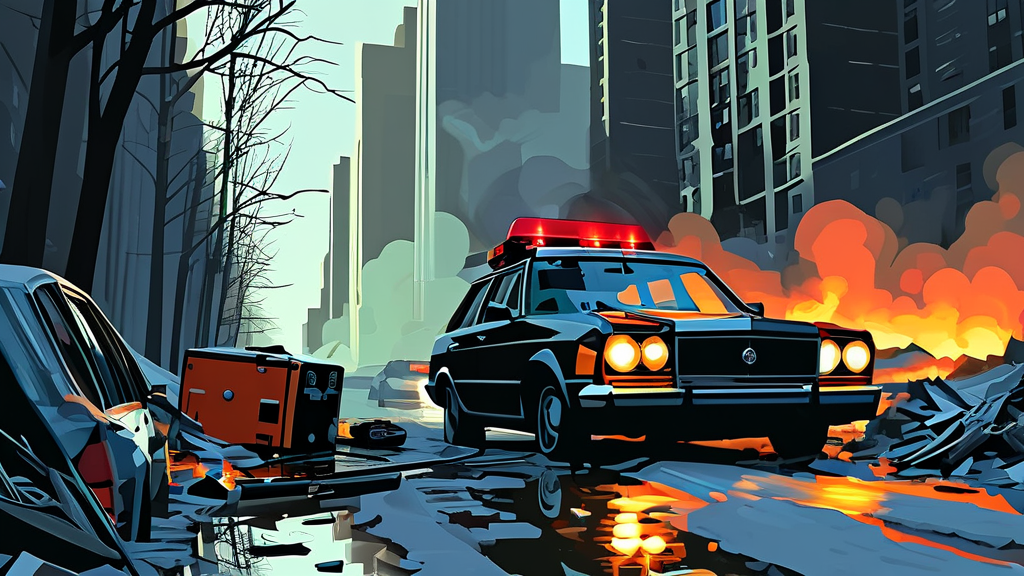 자동차 사고 현장 대처 및 증거 확보 요령 (illustration 스타일)