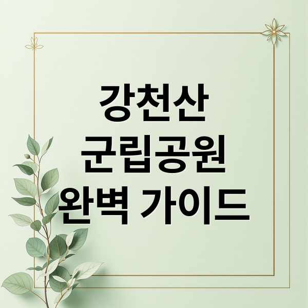강천산
군립공원
완벽 가이드 (강천산 군립공원 등산코스)