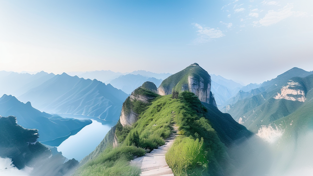 비봉산 정상 황홀한 풍경 (watercolor 스타일)