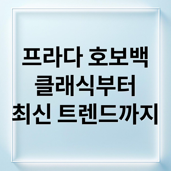 프라다 호보백
클래식부터
최신 트렌드까지 (프라다 호보백)