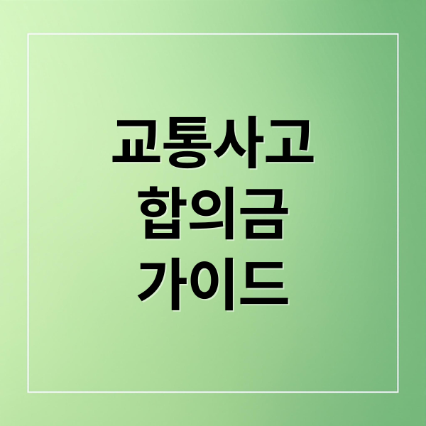 교통사고
합의금
가이드 (교통사고 합의금 손해배상 기준)