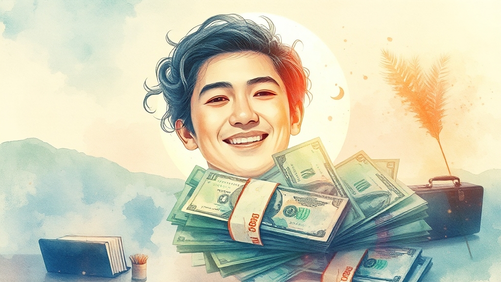 취업 성공 시 정착 지원금 안내 (watercolor 스타일)