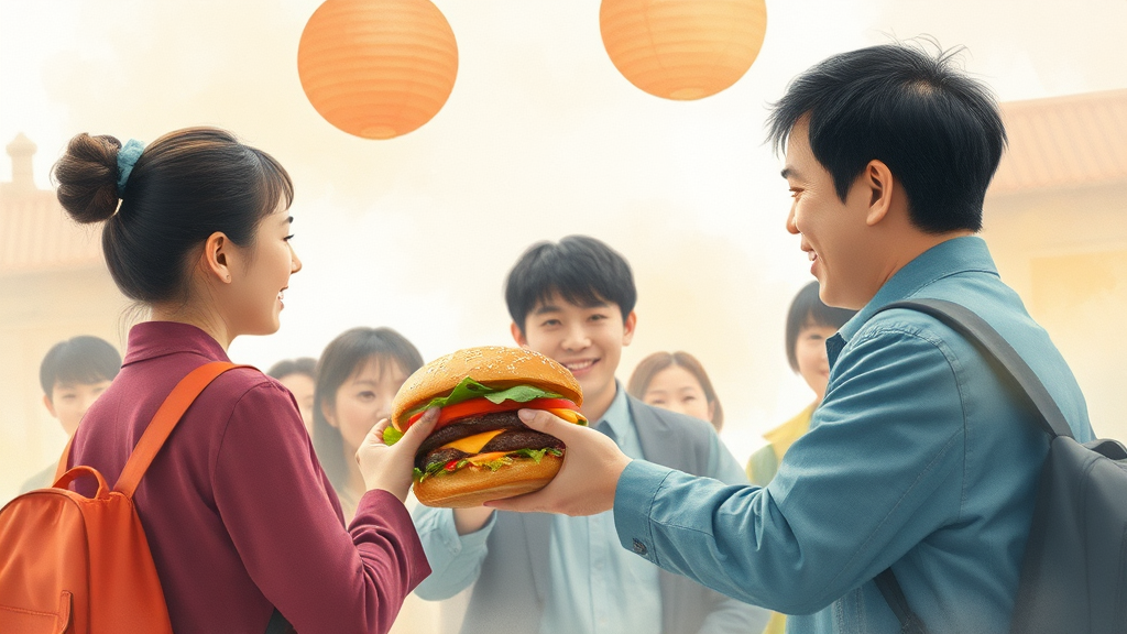 영철버거가 남긴 가치 (watercolor 스타일)