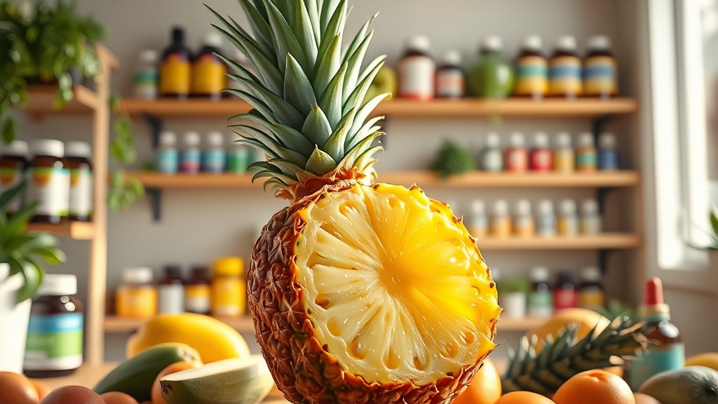 브로멜라인이 풍부한 식품 (realistic 스타일)