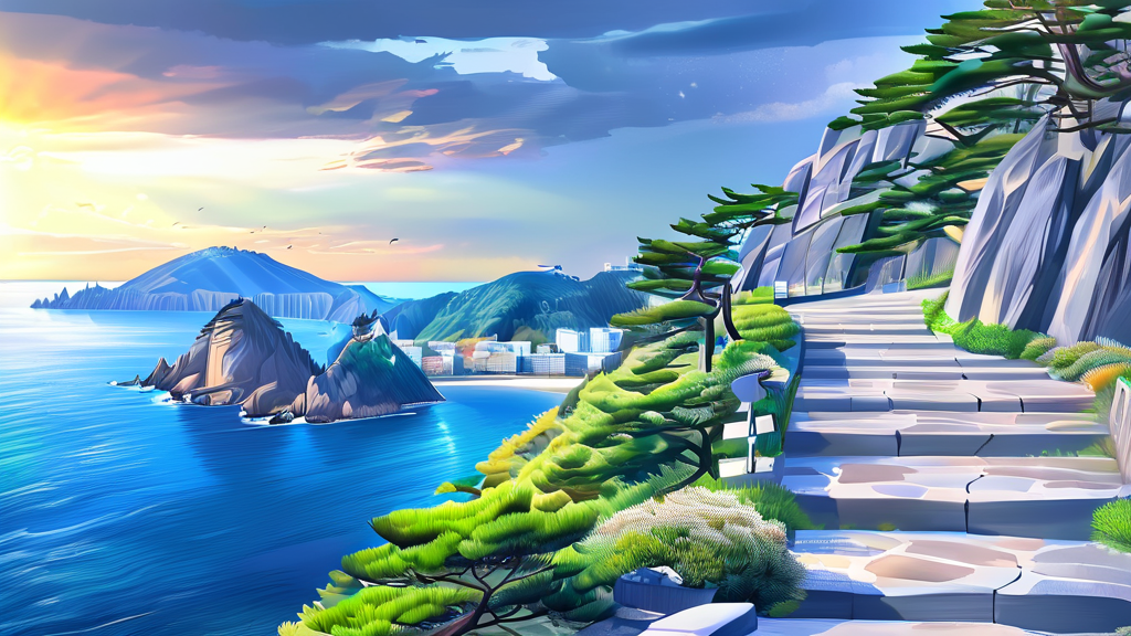 태종대 전망대: 숨 막히는 절경을 만끽하는 곳 (realistic 스타일)