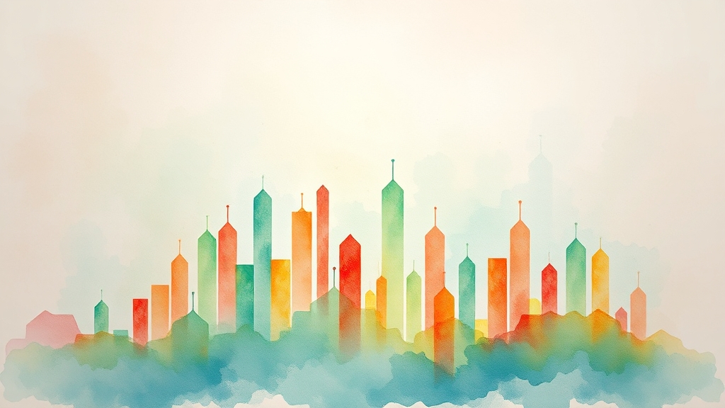 분산 투자, 포트폴리오 구성법 (watercolor 스타일)