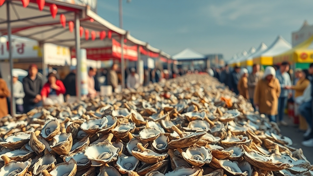 천북굴 축제 가는 길 (realistic 스타일)