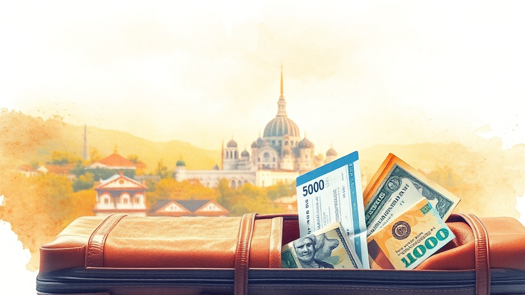 여행 예산 절약 꿀팁 (watercolor 스타일)