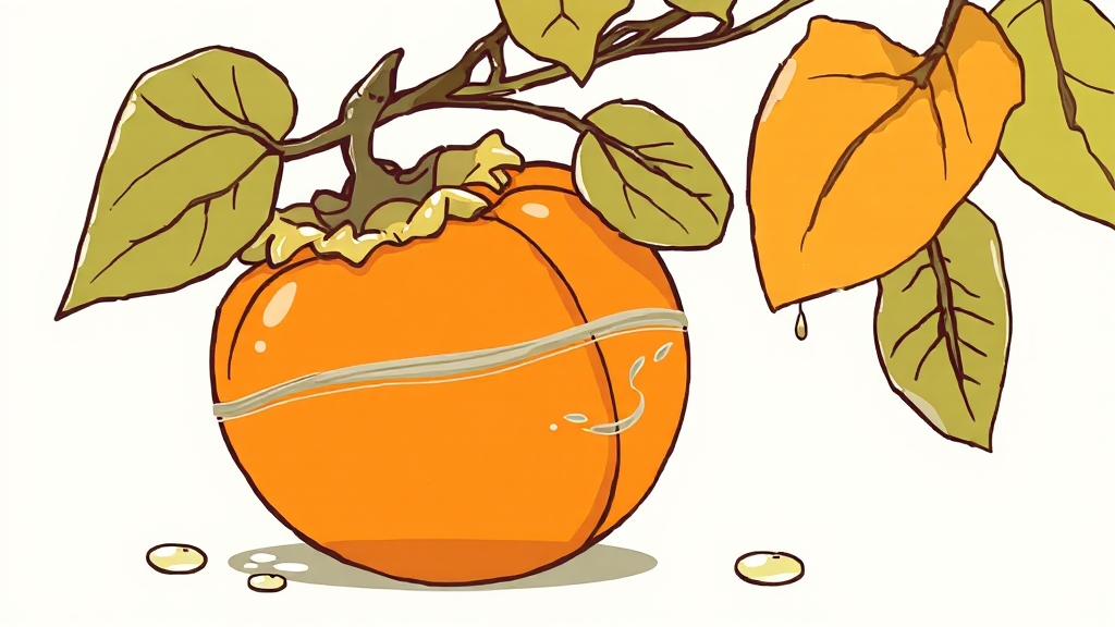 단감 섭취 시 주의사항 (illustration 스타일)