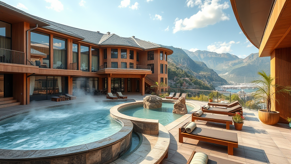 호텔 부대시설: 온천 외 즐길 거리와 편의 시설 (realistic 스타일)