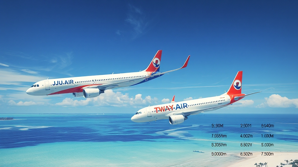 항공사별 비행 스케줄 비교 (realistic 스타일)