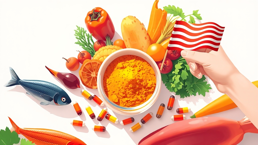 통증 완화 식단 & 영양 관리 (illustration 스타일)