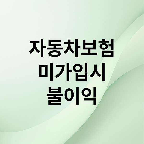 자동차보험
미가입시
불이익 (자동차 의무보험 무보험 운행 처벌 과태료)