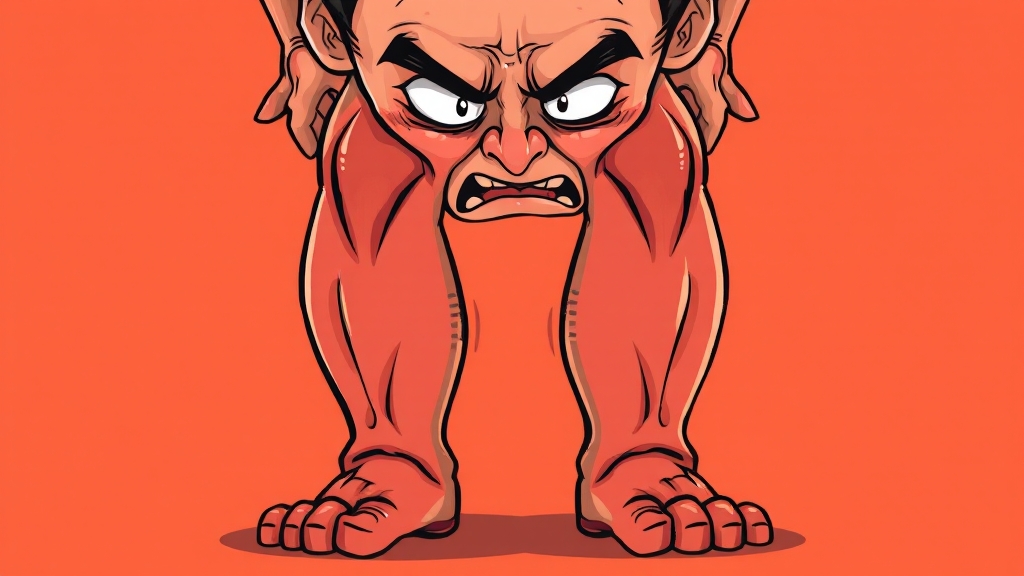 무릎 물찼을 때 나타나는 증상 (cartoon 스타일)