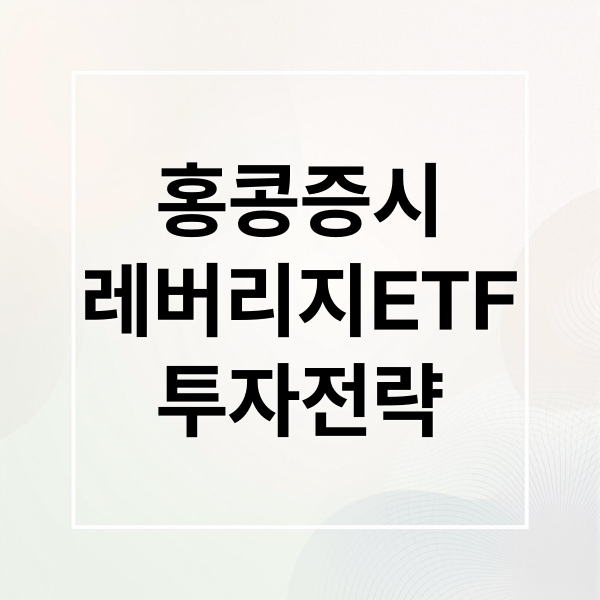 홍콩증시
레버리지ETF
투자전략 (홍콩 증시 레버리지 ETF)