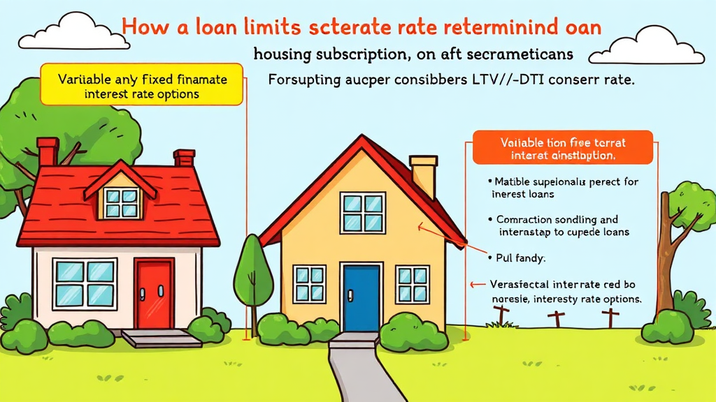 주택청약 담보대출 한도와 금리 결정 방식 (cartoon 스타일)
