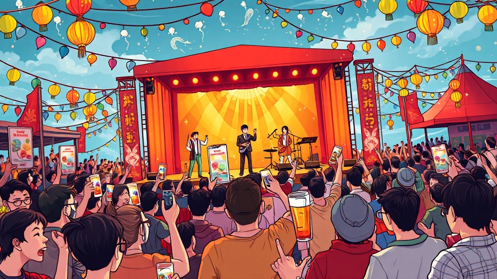 공연 라인업 및 부대 행사 (cartoon 스타일)