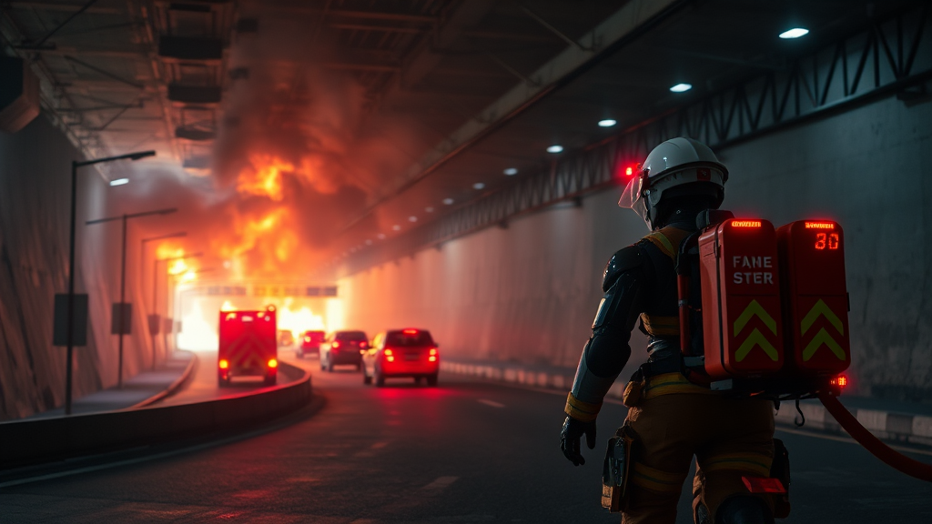 지하 고속도로, 안전 문제는 없을까? (realistic 스타일)