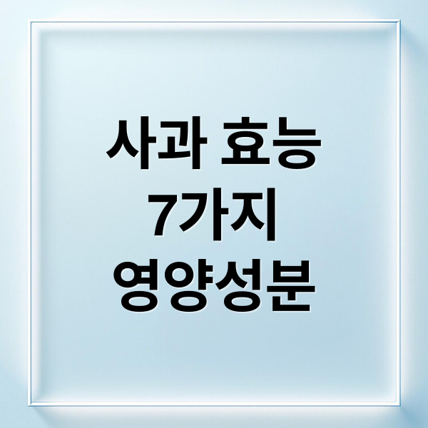 사과 효능
7가지
영양성분 (사과 효능 영양성분)