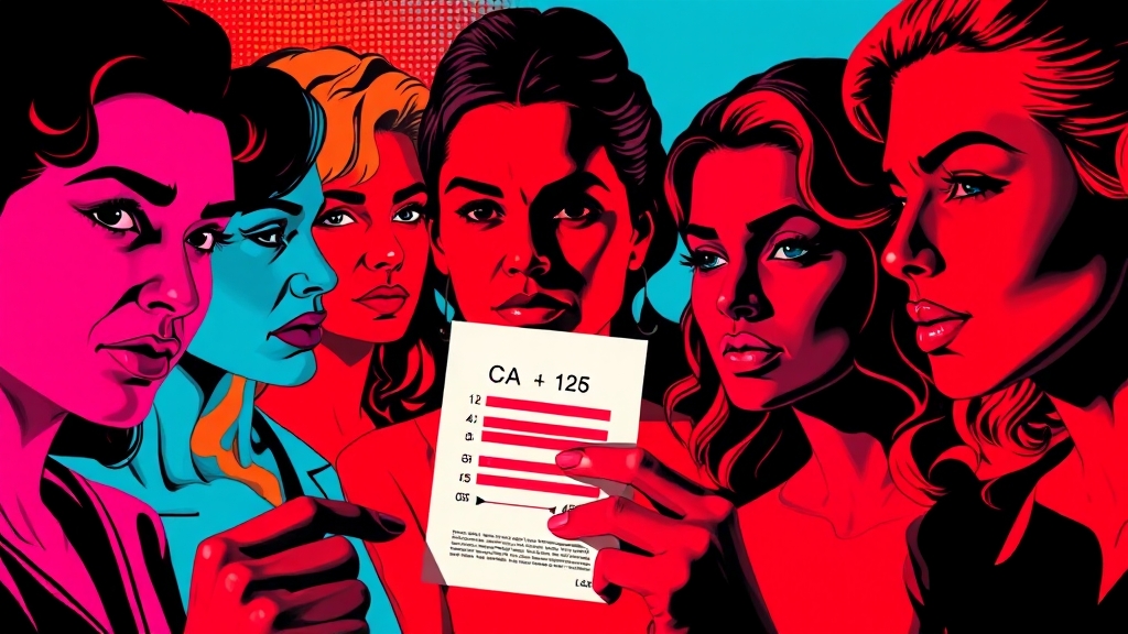 CA-125 수치 상승, 다양한 원인 (popart 스타일)
