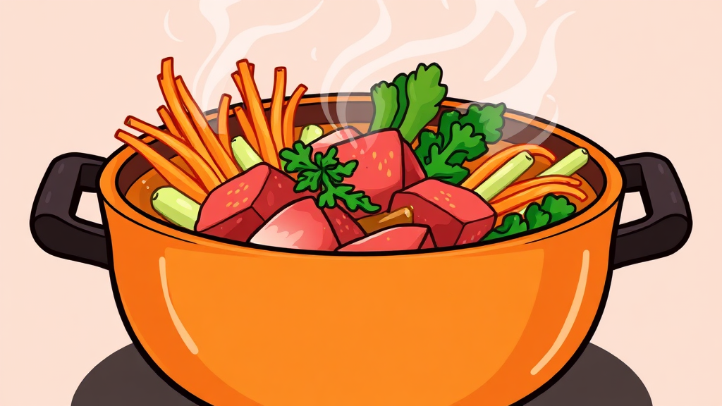 샤브샤브 맛있게 먹는 법 (cartoon 스타일)