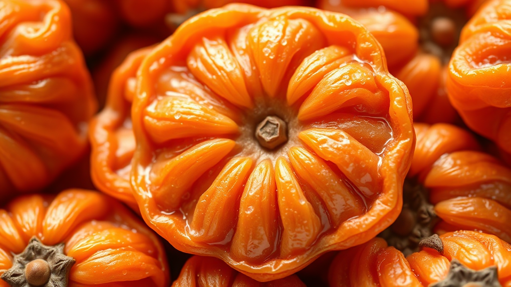 완주 곶감 특징 및 효능 (realistic 스타일)