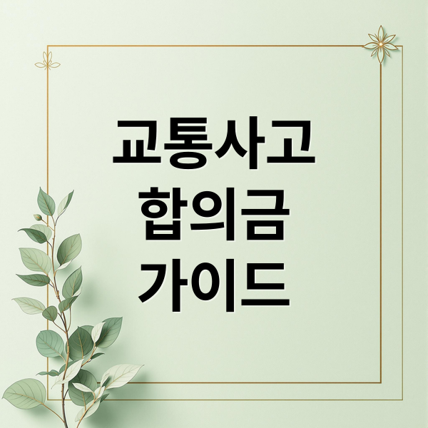 교통사고
합의금
가이드 (교통사고 합의금 위자료 휴업손해)