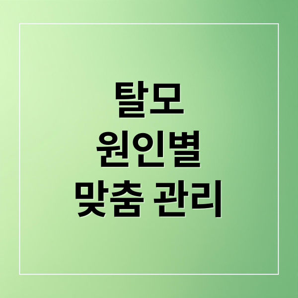 탈모 원인별 맞춤 관리 (탈모)