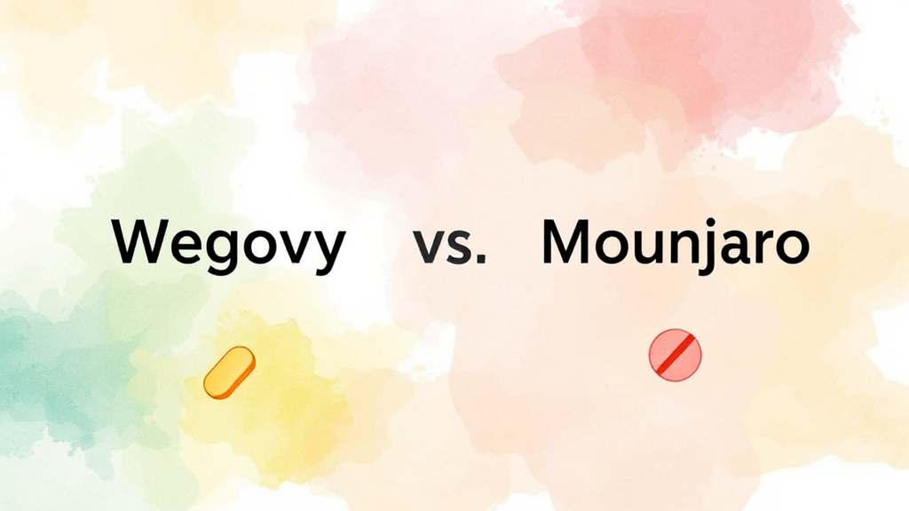 위고비 vs 마운자로, 핵심 비교 (watercolor 스타일)