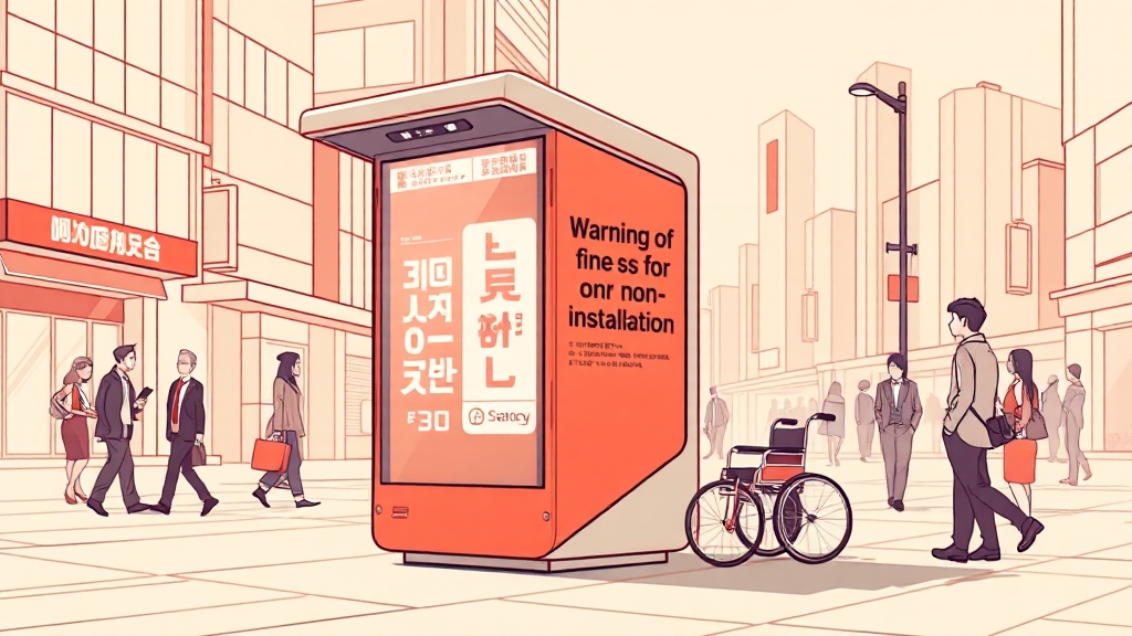 미설치 시 제재 조치 (illustration 스타일)