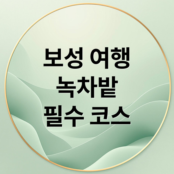보성 여행
녹차밭
필수 코스 (보성 가볼만한곳)